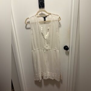 H&M Ivory Lace-Trimmed Dress